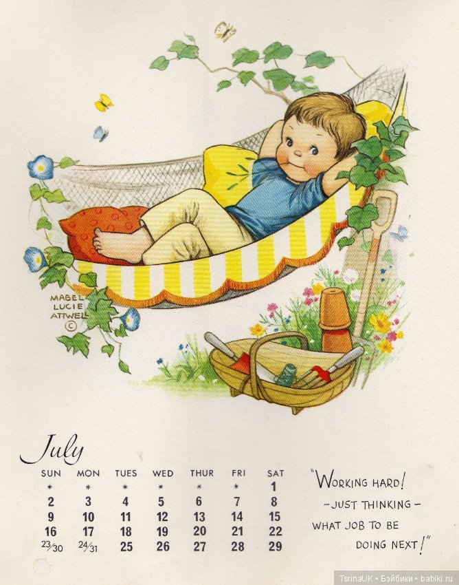 Цикличность времени: календарь от английской художницы Mabel Lucie Attwell (фото 7)