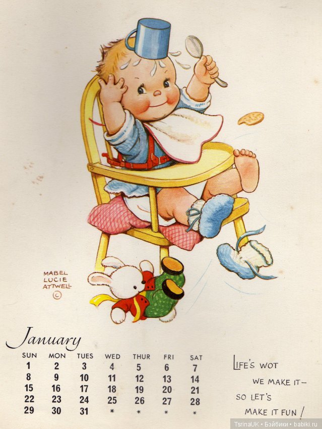 Цикличность времени: календарь от английской художницы Mabel Lucie Attwell (фото 2)