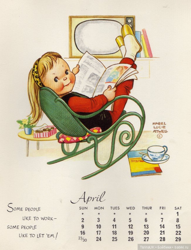 Цикличность времени: календарь от английской художницы Mabel Lucie Attwell (фото 8)