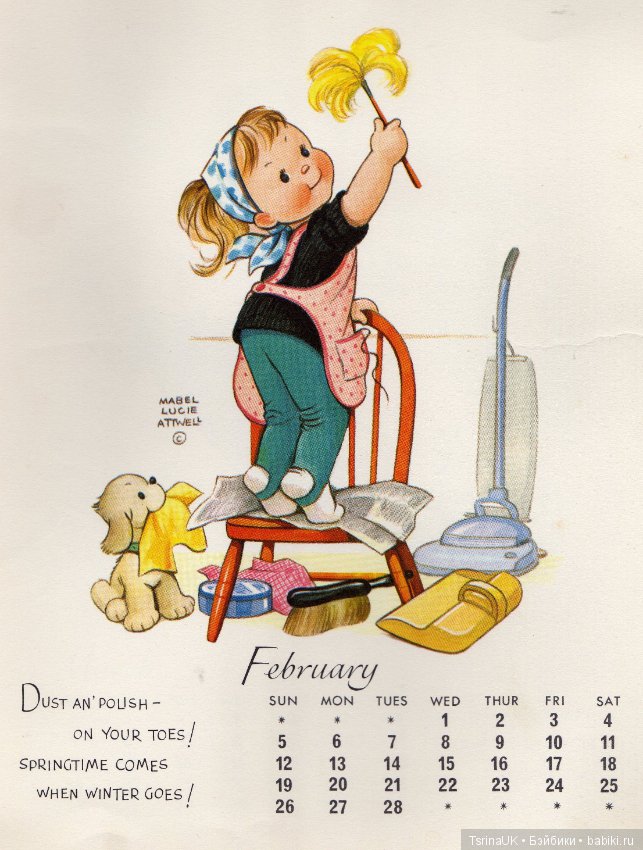 Цикличность времени: календарь от английской художницы Mabel Lucie Attwell