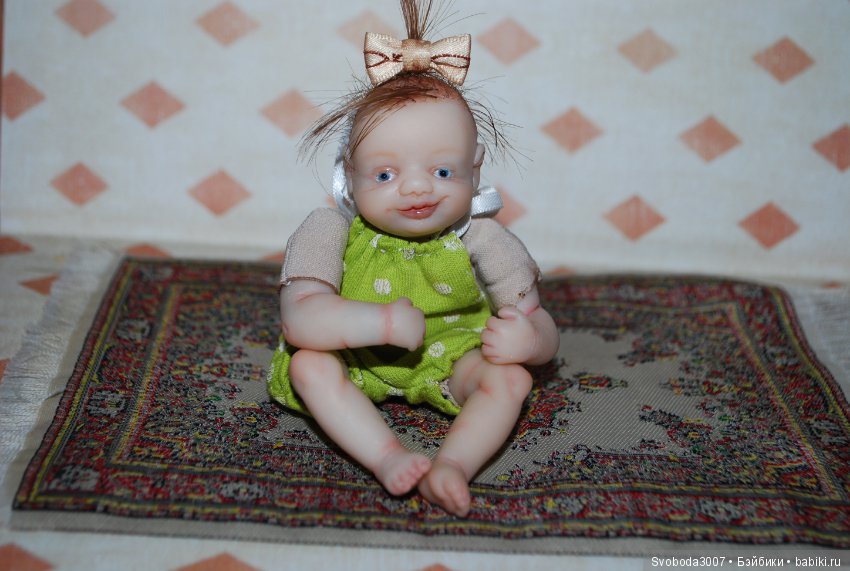 Ксюшенька. Мини кукла — Авторские миниатюрные куклы: лепка (фото 4)