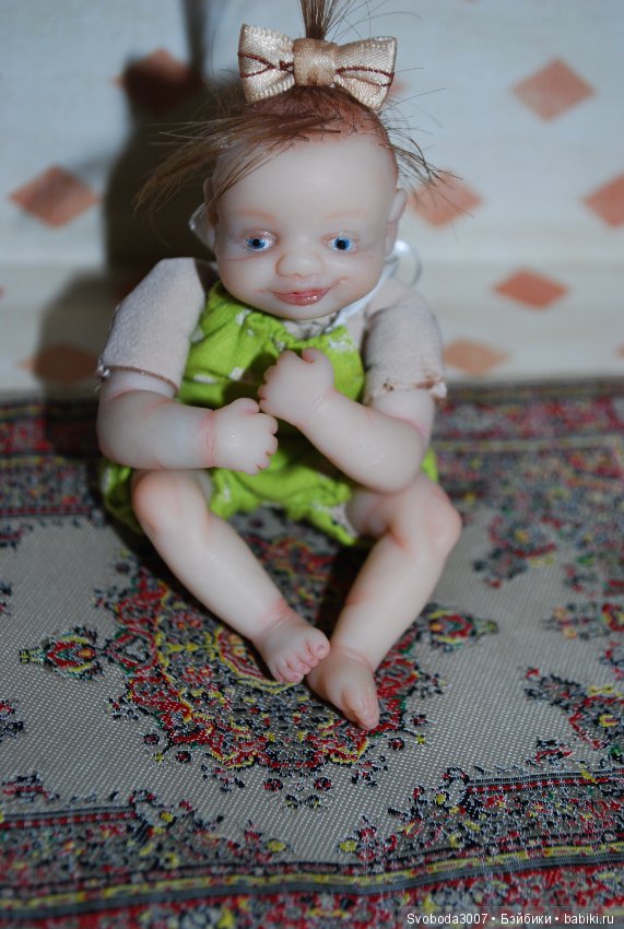 Ксюшенька. Мини кукла — Авторские миниатюрные куклы: лепка (фото 3)