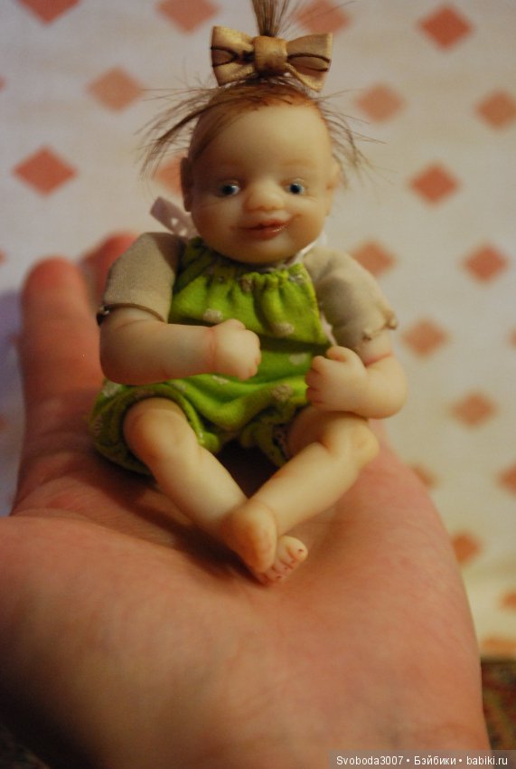 Ксюшенька. Мини кукла — Авторские миниатюрные куклы: лепка (фото 5)