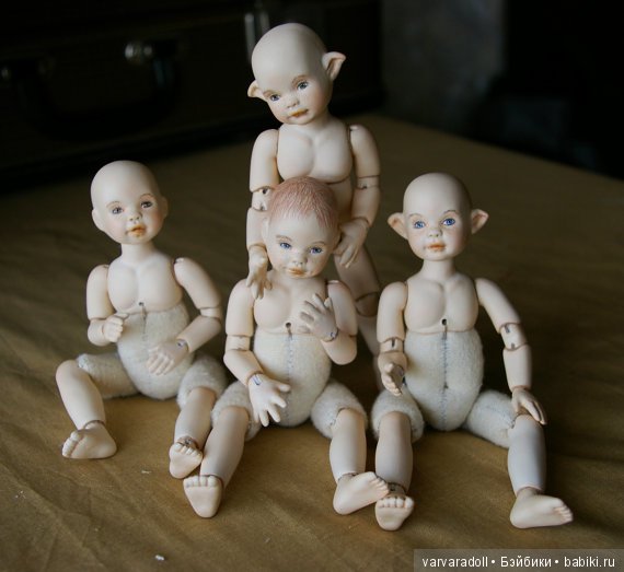Коллекция "Крошка на ладошке". 4 шарнирные куклы ручной работы
