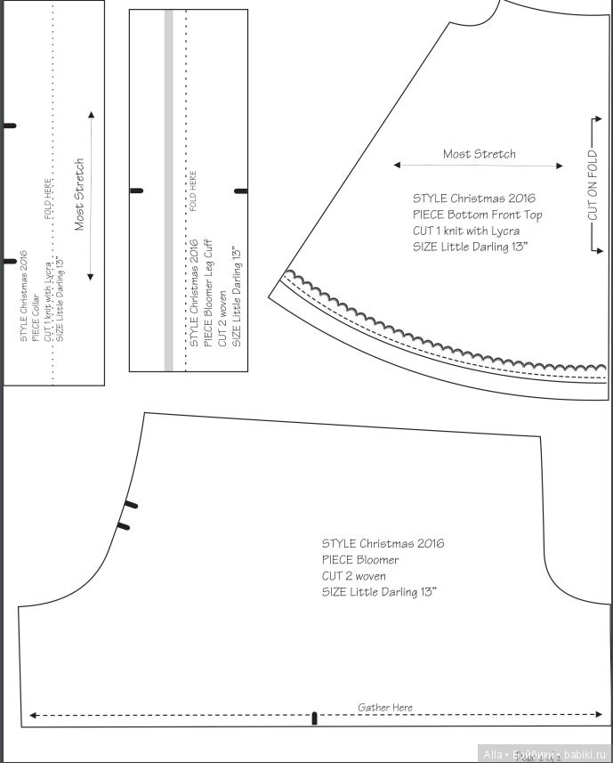 Выкройка платья для куклы Dianna Effner (фото 5)
