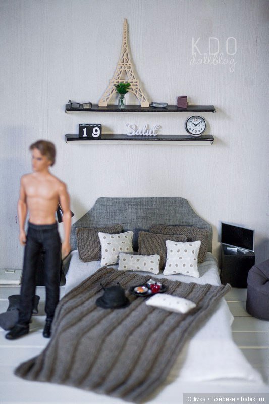 Комплект для кукольной мебели в серых тонах. Из архивного (фото 4)