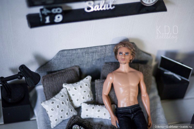 Комплект для кукольной мебели в серых тонах. Из архивного (фото 8)