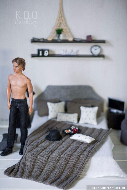 Комплект для кукольной мебели в серых тонах. Из архивного (фото 2)