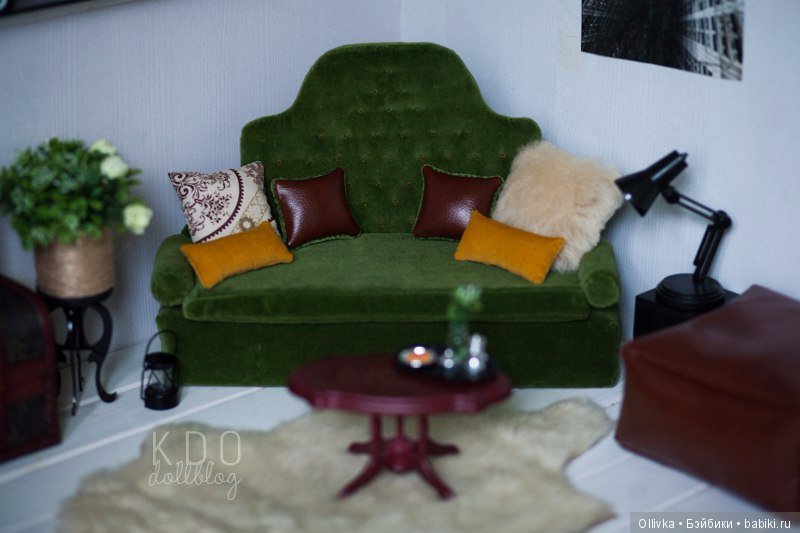 Из архивного. Мой любимый зеленый диван для кукол (фото 3)