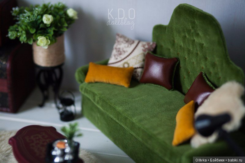 Из архивного. Мой любимый зеленый диван для кукол (фото 6)