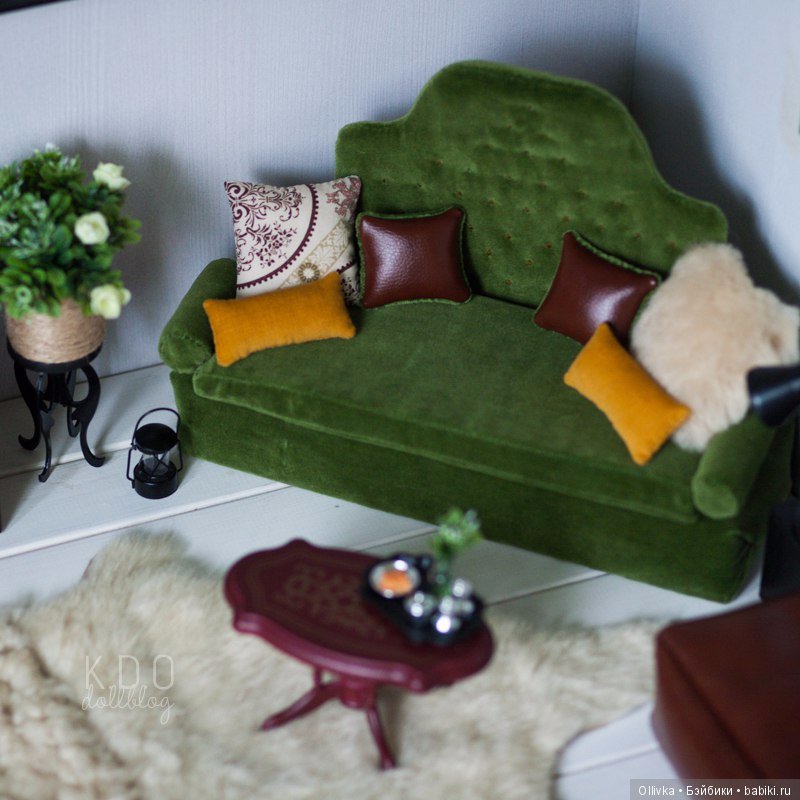 Из архивного. Мой любимый зеленый диван для кукол (фото 4)