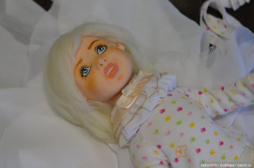 Белый клоун. Кукла ручной работы, Рост 33 см (фото 2)