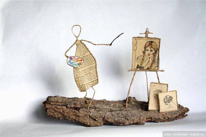 Необычное творчество, человечки из книг и проволоки (фото 7)
