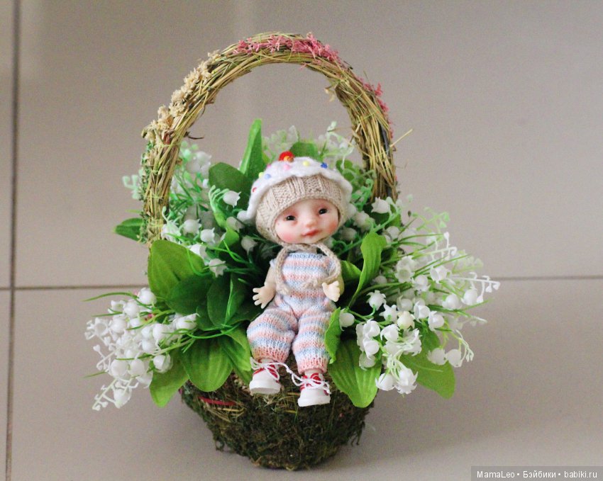 Пуговка - куличик, шарнирная кукла (фото 9)