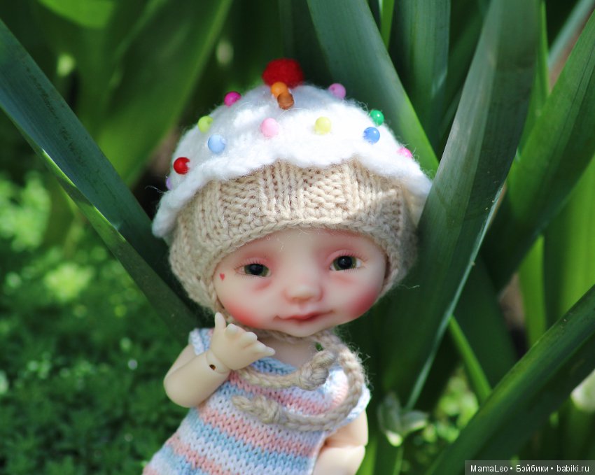 Пуговка - куличик, шарнирная кукла (фото 5)