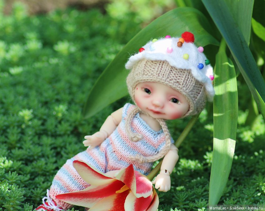 Пуговка - куличик, шарнирная кукла (фото 2)
