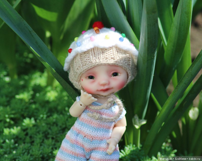 Пуговка - куличик, шарнирная кукла (фото 3)