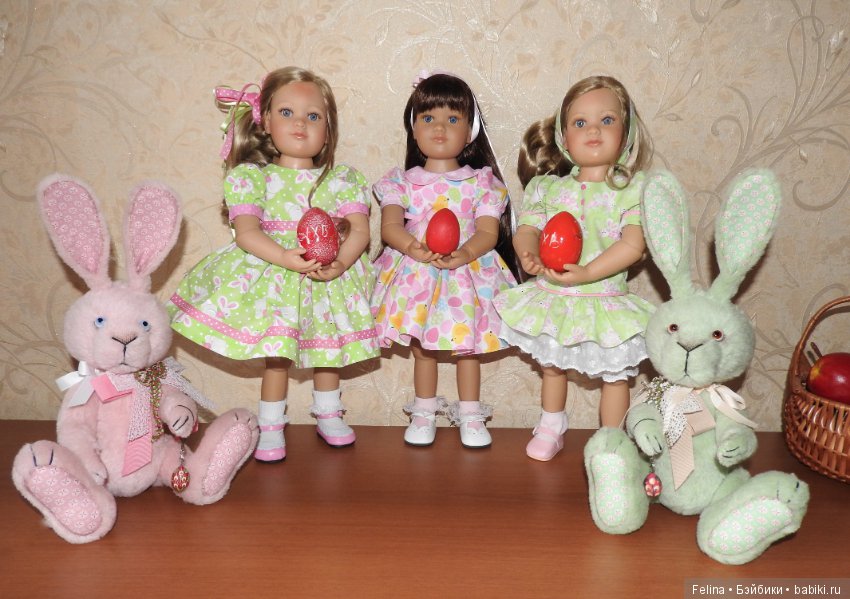 Поздравление с прекрасной Пасхой! Коллекционные куклы Kidz'n'Cats и пасхальные зайцы Ольги Кузиной
