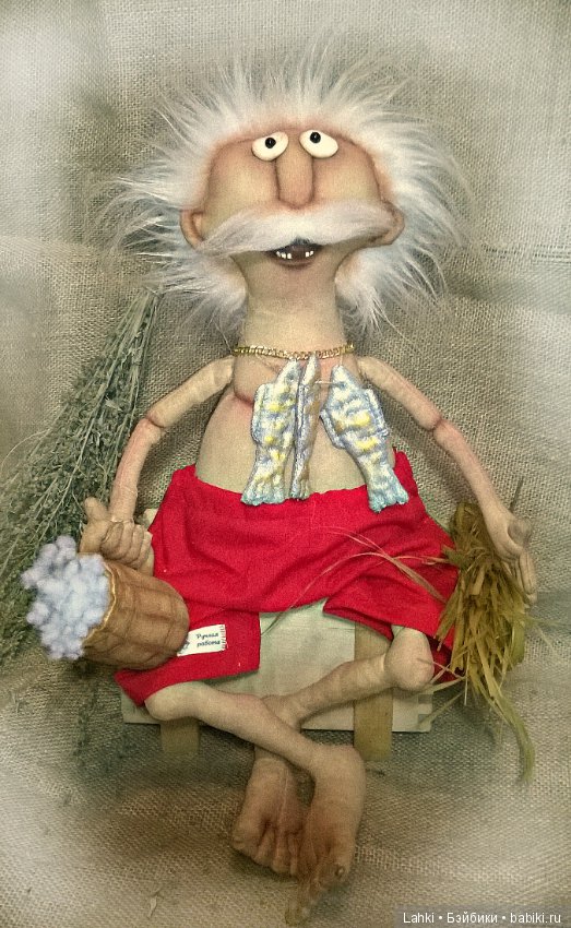 Текстильная кукла. Кофейный банщик (фото 3)