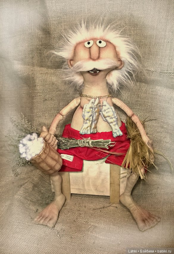 Текстильная кукла. Кофейный банщик