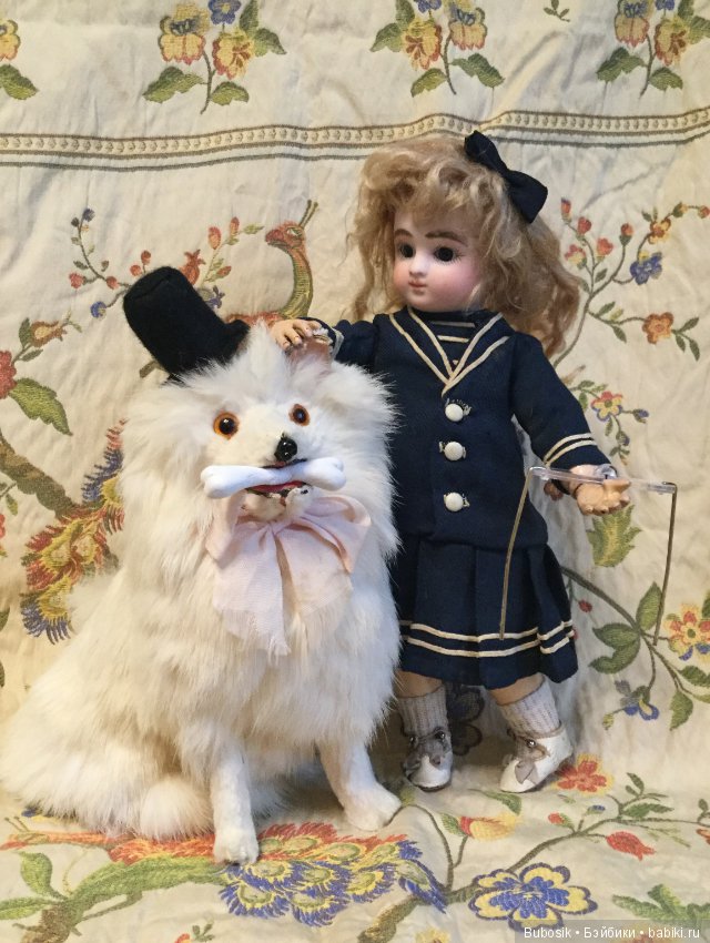 Нюсик и Месье Шпиц - Крошечная антикварная кукла от Steiner серии С (фото 6)