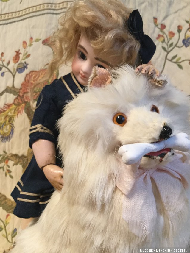 Нюсик и Месье Шпиц - Крошечная антикварная кукла от Steiner серии С (фото 4)