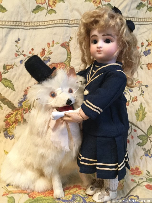 Нюсик и Месье Шпиц - Крошечная антикварная кукла от Steiner серии С (фото 7)
