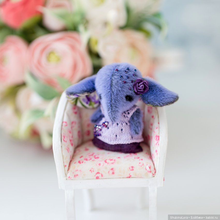 Лавандовый слоник, игрушка ручной работы (фото 2)