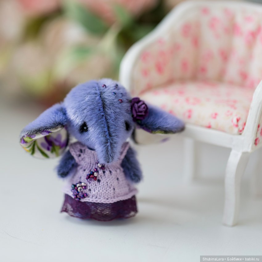 Лавандовый слоник, игрушка ручной работы (фото 3)