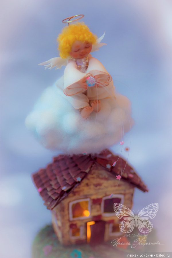 Добрый ангел авторская миниатюрная куколка Инессы Кирьяновой (фото 4)