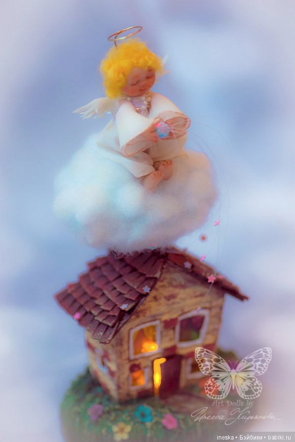 Добрый ангел авторская миниатюрная куколка Инессы Кирьяновой (фото 3)