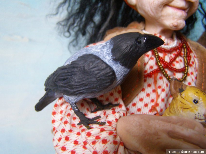 Игрушка ручной работы Баба Яга из серии Лес на ладошке