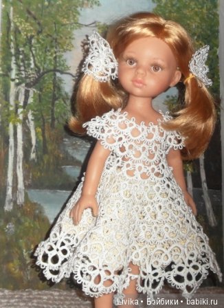 Кружевная фантазия фриволите в нарядах кукол (фото 2)