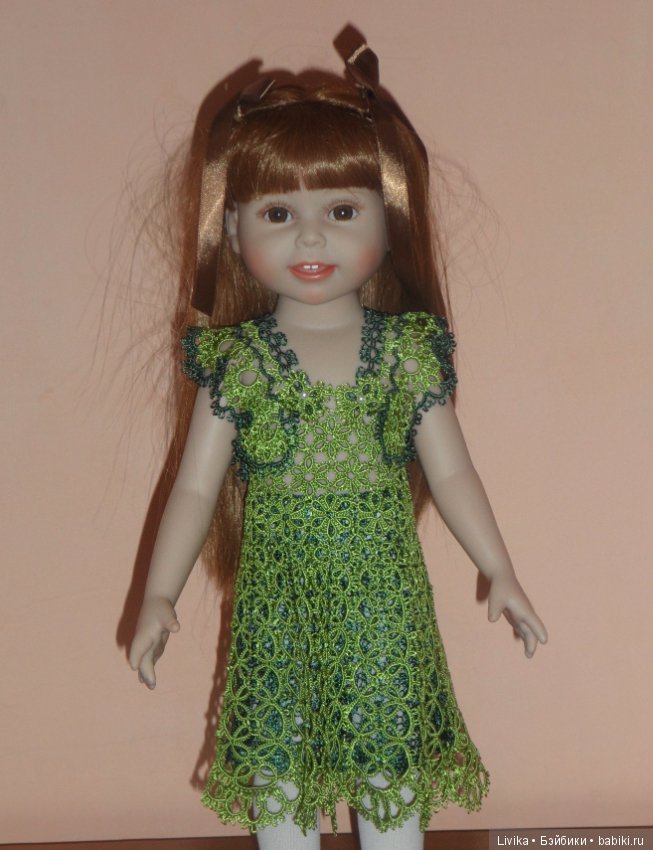 Кружевная фантазия фриволите в нарядах кукол (фото 3)