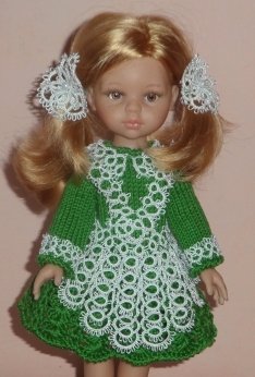 Кружевная фантазия фриволите в нарядах кукол (фото 10)