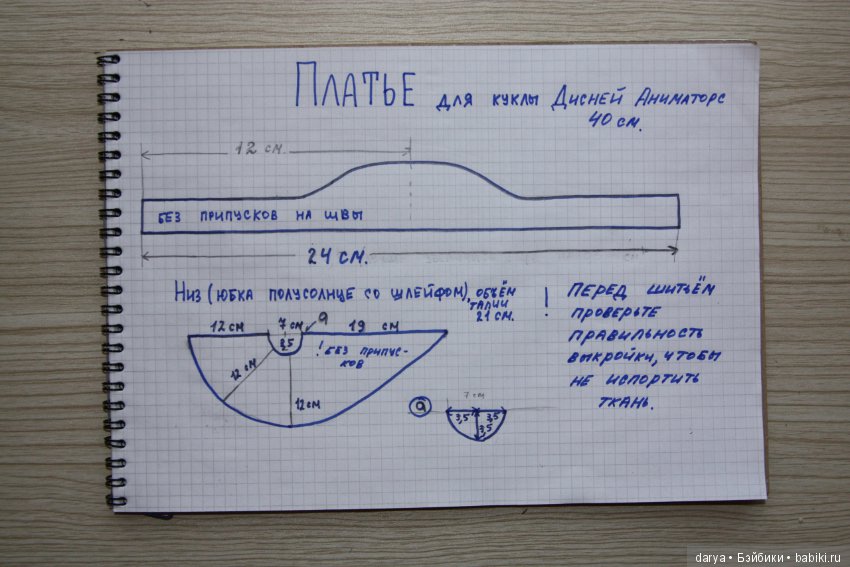 Выкройка платья для куклы Дисней Аниматорс в греческом стиле (фото 2)