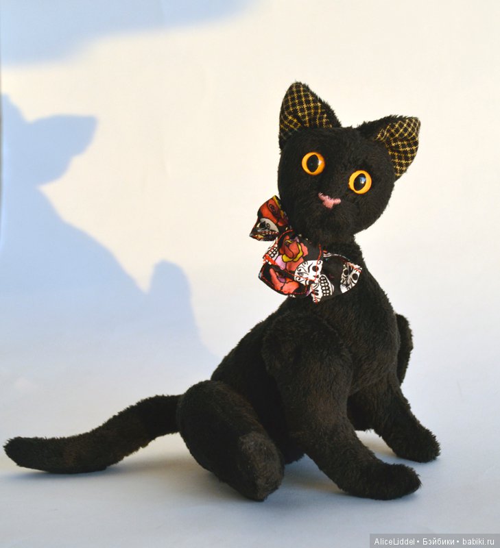 Чёрный кот, авторская игрушка своими руками (фото 5)