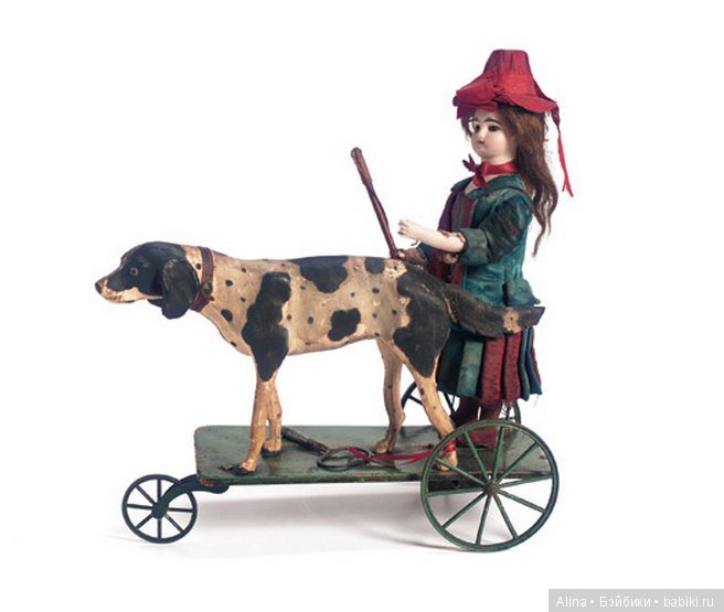 Механические антикварные игрушки, приходят в действие от вращения колёс (фото 5)