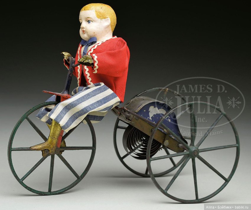 Механические антикварные игрушки, приходят в действие от вращения колёс