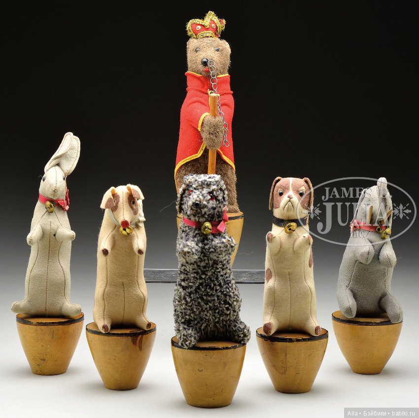 Войлочные кегли от STEIFF 1892 - 1903 гг, антикварные игрушки (фото 3)