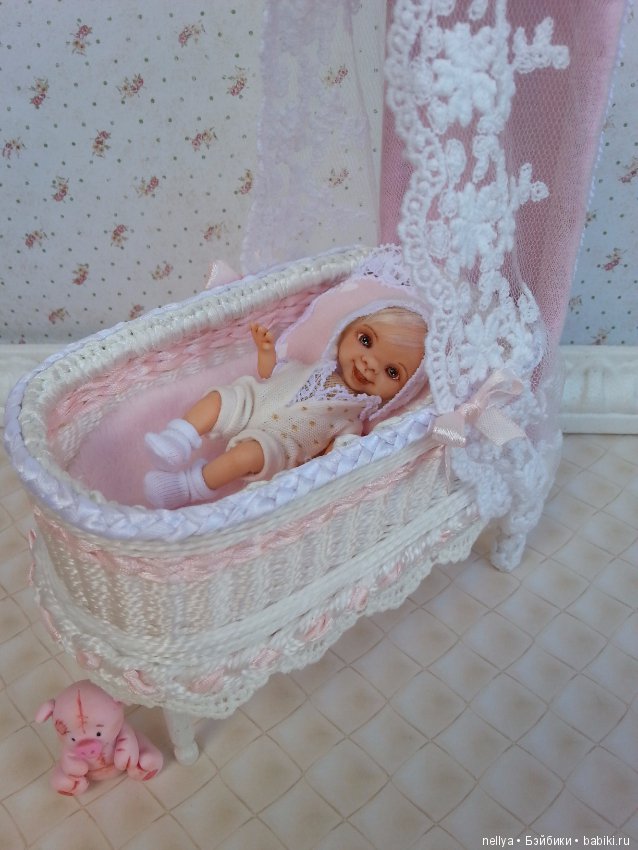 Детка в колыбельке — Авторские миниатюрные куклы: лепка (фото 5)