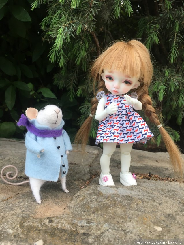 Боня, вместе с мистером Мышкой на прогулке