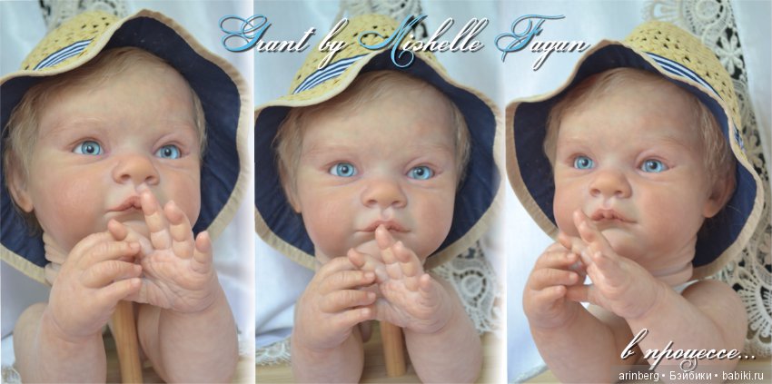 Голубоглазый мальчик реборн Арсений. Молд Grant скульптора Michelle Fagan (фото 3)