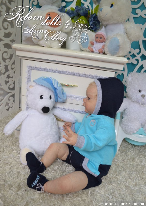 Голубоглазый мальчик реборн Арсений. Молд Grant скульптора Michelle Fagan