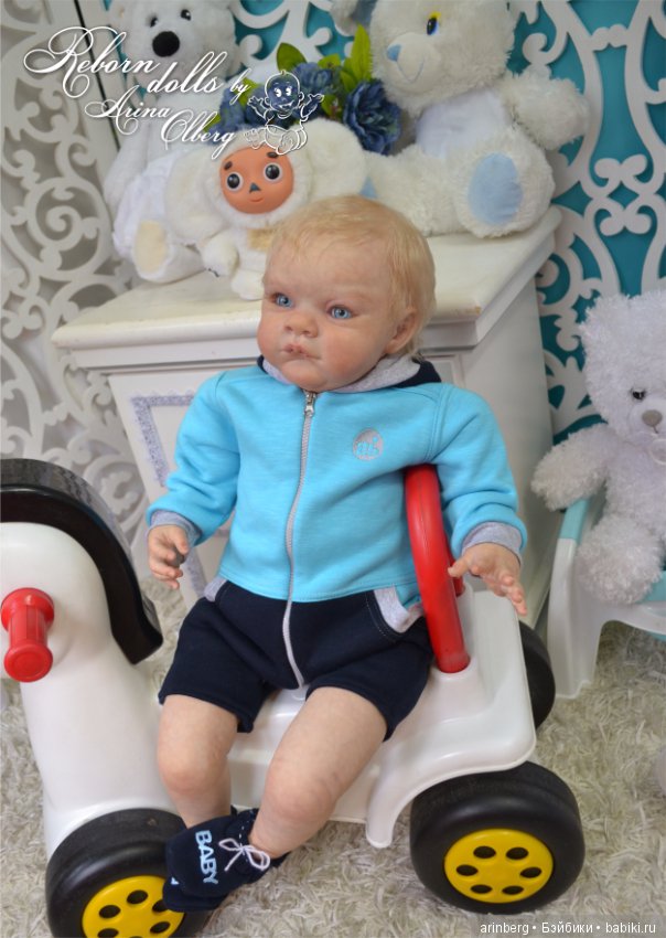 Голубоглазый мальчик реборн Арсений. Молд Grant скульптора Michelle Fagan