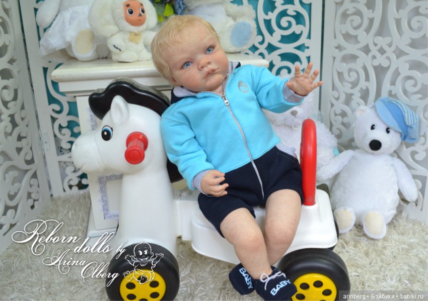 Голубоглазый мальчик реборн Арсений. Молд Grant скульптора Michelle Fagan