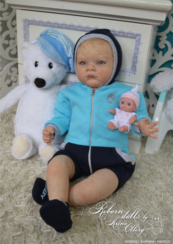 Голубоглазый мальчик реборн Арсений. Молд Grant скульптора Michelle Fagan