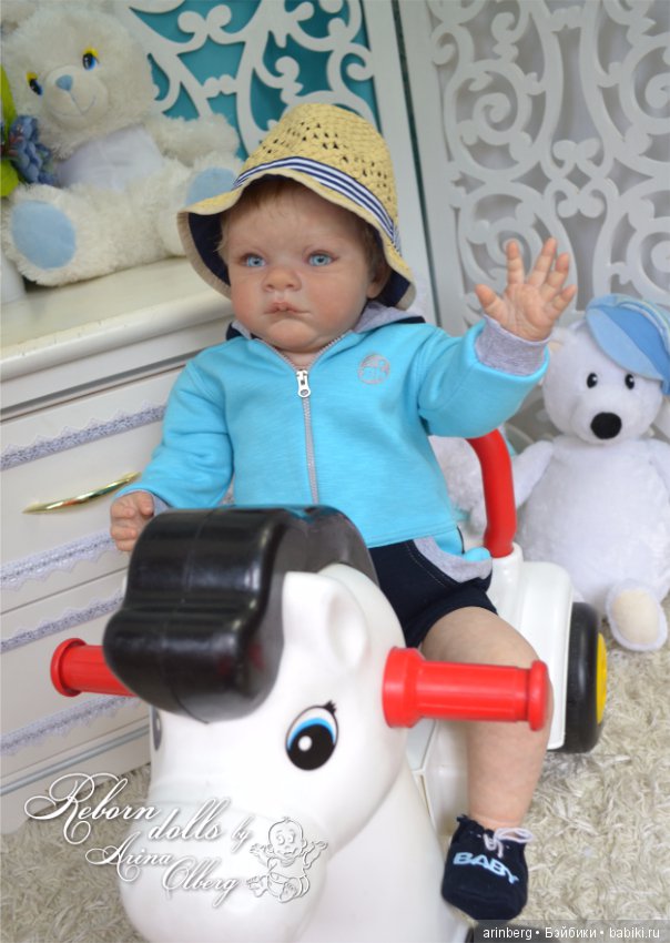 Голубоглазый мальчик реборн Арсений. Молд Grant скульптора Michelle Fagan
