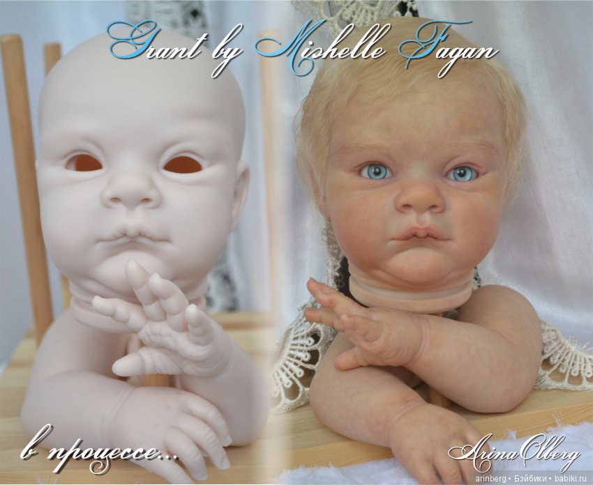 Голубоглазый мальчик реборн Арсений. Молд Grant скульптора Michelle Fagan