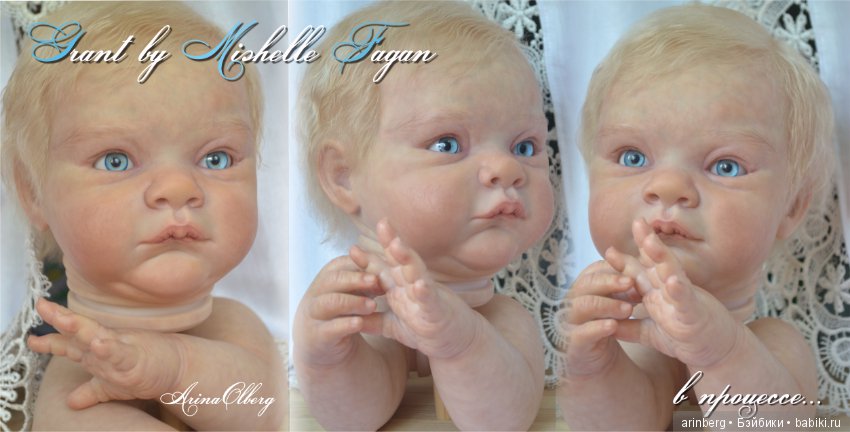 Голубоглазый мальчик реборн Арсений. Молд Grant скульптора Michelle Fagan (фото 2)